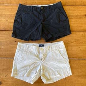 1 Old Navy black 1 pair American eagle khaki shorts